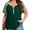 A4-Green, variant on SHOWMALL Women's Plus Henley Shirts V-Neck Button-Up Short Raglan Sleeve Tops Purple Red 1X Color-block Casual Dressy Blouse