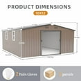 thumbnail image 4 of Villeston 10FT x 12FT Outdoor Metal Storage Shed,Tool Shed Storage House with Lockable Door for Garden, Backyard, Patio Brown, 4 of 8