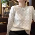 thumbnail image 3 of MJG Suéter tipo jersey perezoso y pequeño de estilo coreano para mujer en otoño e invierno nuevo suéter exterior suelto retro de manga larga con cuello redondo, 3 of 5