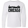 thumbnail image 3 of Inktastic Chicago Skyline Grunge Long Sleeve Youth T-Shirt, 3 of 5