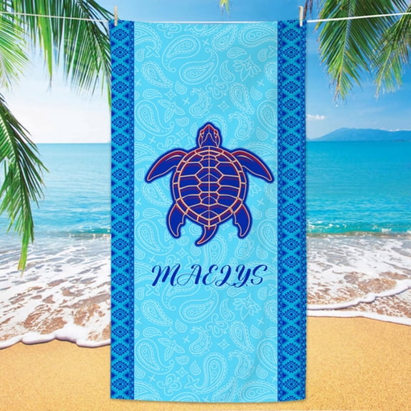 Bcylexb Colorful Quick Dry Beach Towels, 28"x 55" Sea Turtle Pattern Towels Portable Sand Free Lightweight Pool Towels for Beach Travel Swimming Bath Towel