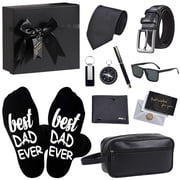 Kicpot Father's Day Gifts for Dad, 10 Pcs Dad Gift Set, Best Dad Ever Present Box for Birthday, Unique Practical Presents for Men