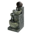 thumbnail image 3 of Queroig 23.6" 4-Tiers Outdoor Garden Water Fountain, Cascading Bowls and Stacked Stones Outdoor Water Fountain, Outside Patio Water Features Fountain with LED Light, without Atomizer, 3 of 7