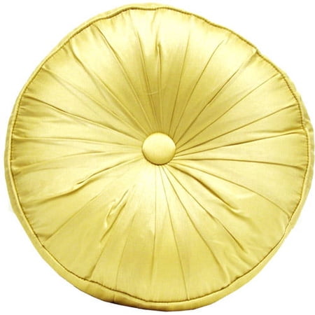 Better Homes&gardens Center Button Tufted Round Pillow Wheat