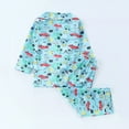 thumbnail image 5 of Toddler Outfits for Girls 2 Piece Loose Fit Truck Print Long Sleeve Lapel Top And Trousers Loungewear Girls' Clothing Sets 2 Years-3 Years, 5 of 7