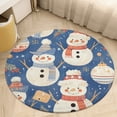 thumbnail image 6 of Christmas Cartoon Snowman Round Carpet Circle Rug Outdoor Patio Area Rug Washable Large Area Rugs Hallway Room Decor Fitness Mats, 6 of 8