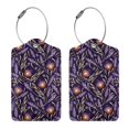 thumbnail image 3 of Sikiie Lavender Flowers Luggage Tag for Suitcase Leather Baggage Tag with Stainless Steel Loop Privacy Cover for Women Men Girls-1, 3 of 5