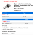 thumbnail image 2 of Engine Coolant Thermostat Housing Assembly - Compatible with 2004 - 2006 Pontiac GTO 2005, 2 of 2