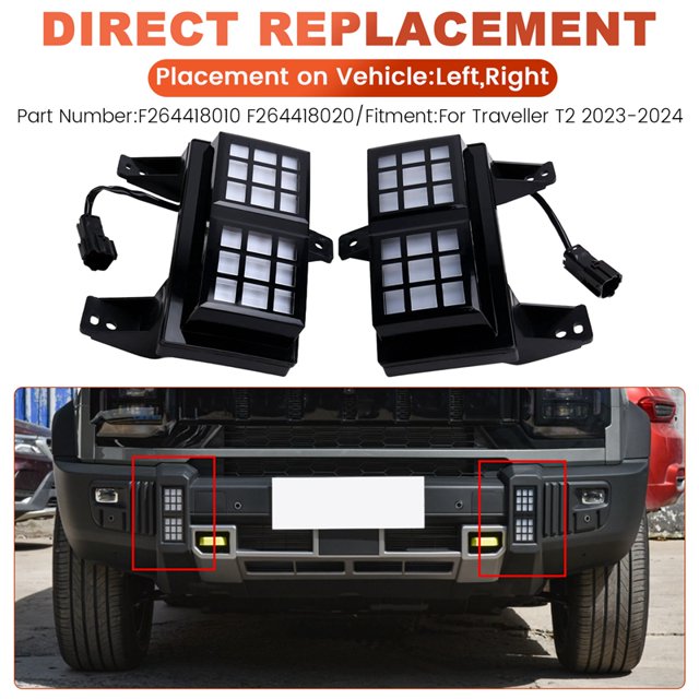 Para Jetour T2 Conjunto de Luces Antiniebla Parachoques Delantero Lámpara de Luz de Circulación Diurna Accesorios para Automóvil