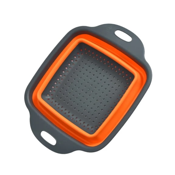 Round Square Foldable Silicone Colander Fruit Vegetable Washing Basket Strainer Collapsible Drainer Handle Kitchen Bar Tools