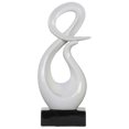 thumbnail image 1 of Sculpture Abstraite en Céramique "&" sur Fond Rectangle Brillant Fini Blanc, 1 of 1