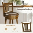 thumbnail image 6 of Costway Set of 4 Bar Stools 25" Swivel Bar Chairs with PE Rattan Backrest & Footrest, 6 of 9