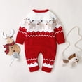 thumbnail image 5 of Newborn Baby Boy Girl's Rompers Long Sleeve Knit Christmas Sweater Romper Fall/Winter Jumpsuit Clothes Sets Red qILAKOG 0-3 Months, 5 of 6