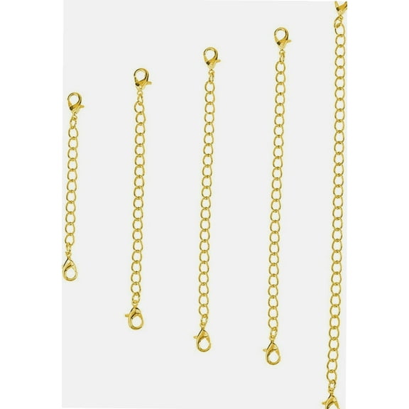 5 Pieces Necklace Extenders Chain Extenders Set for Necklace Bracelet DIY Jewelry Making (Gold)