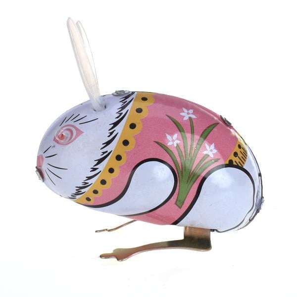 Retro Wind Up Mr Rabbit Drummer Clockwork Metal Tin Toy Home Decor Xmas Gift 