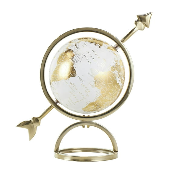 DecMode 14" Gold Armillary Globe with White Center