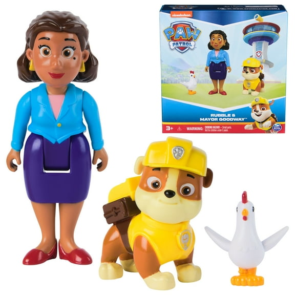 Paw Patrol Rubble & Mayor Goodway Toy Figures set
