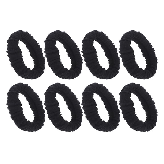 ETHZZLE 8Pcs Elastic Black Hair Bands Velvet Scrunchies for Secure Hold and Comfortable Wear