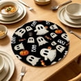 thumbnail image 5 of Bomd Spooky Ghost Halloween Round Placemats 6 Pcs, 15 Inch Black Table Mats With Cute Ghost, Pumpkin, for Halloween Parties, Kitchen, Dining Room, Adds Festive Holiday Table Decoration(#A), 5 of 6