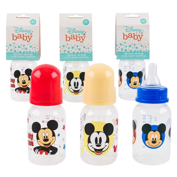 3 Piece Mickey Mouse Baby Bottle- 5oz- 3 Assortments, 96206