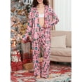thumbnail image 4 of Women Christmas 2 Piece Pajamas Set Long Sleeve Button-Down Xmas PJs Set Sleepwear Loungewear, 4 of 6