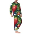 thumbnail image 2 of Salouo Strawberry2 Print Button-Front Long Sleeve Pajama Set for Men, Soft 2Pjs Men's Long Sleeve Sleepwear-Large, 2 of 7
