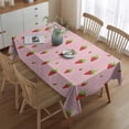 thumbnail image 2 of Strawberry Plants Fruit Polka Dot Pink Pattern Rectangle Tablecloth 60"x84",Waterproof Polyester Rectangle Table Cloth, Wipeable Spillproof Polyester Tablecloth for Dining, Camping, Indoor and Outdoor, 2 of 5