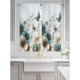 thumbnail image 2 of Teal Tulip Butterfly Living Room Curtains 2 Panel, Beige Turquoise Floral Blue Coastal Cafe Window Treatment, Extra Long Farmhouse Bedroom Bathroom Kitchen Curtains Drapes 104"x72", 2 of 6