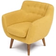 thumbnail image 1 of RST Brands Rhodes Mid-Century Moderne Touffeté Accent Chaise en Jaune Coucher de Soleil, 1 of 6