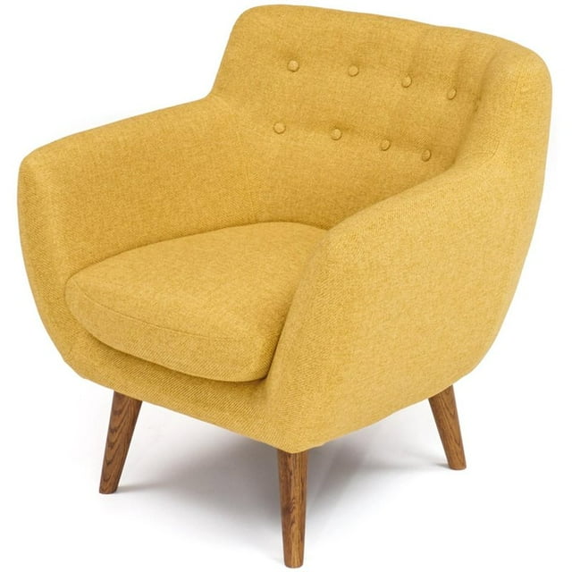 RST Brands Rhodes Mid-Century Moderne Touffeté Accent Chaise en Jaune Coucher de Soleil