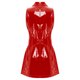 thumbnail image 4 of Vestido ajustado con abertura frontal y cremallera para mujer, vestido de tirantes de cuero con efecto mojado, cinturón y solapa con muescas, vestido sexy para discotecas y raves, 4 of 5