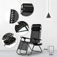 thumbnail image 3 of CHAUKY Set of 2 Adjustable Steel Mesh Zero Gravity Lounge Chair Recliners w/Pillows and Cup Holder Trays - Black, 3 of 7