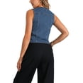 thumbnail image 3 of INSPIRE CHIC Women's Denim Sleeveless V Neck Button Down Casual with Pockets Vest XS Blue, 3 of 6