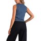 thumbnail image 3 of INSPIRAR ELEGANTE Chaqueta de mezclilla sin mangas, cuello en V, botón hacia abajo, casual con bolsillos, chaleco M azul, 3 of 6