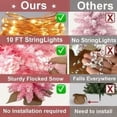thumbnail image 3 of Tabletop Christmas Tree, 2ft Mini Christmas Tree with Light, Artificial Small Tabletop Christmas Decoration with Flocked Snow, Exquisite Decor & Xmas Ornaments for Home & Office, DIY Decor, Pink, 3 of 7