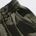 thumbnail image 6 of ZQUUVOU Men's Cargo Pants Cotton Drawstring Solid Color Zipper Pockets Elastic Waist Full Length Pants Olive Green, 6 of 9