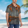 thumbnail image 3 of Fuzoiu White Horse Autumn Birch Print Hawaiian Shirt for Men, Summer Beach Casual Short Sleeve Button Down Shirts, Men’s Beach Summer Shirts with Pocket,XX-Large, 3 of 7