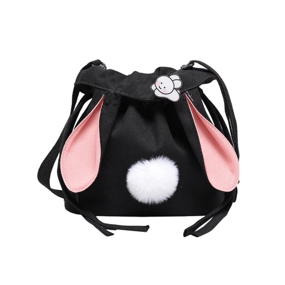 SLYNSHome Easter Rabbit Tote Bag for Women,Black Cute Bunny Crossbody Bags Large Handbags Purse Birthday Party Gift Bag