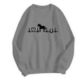 thumbnail image 4 of Cnbwig Pullover Sweatshirt for Women Casual Long Sleeve Sweatshirt Letter Horse Printed Crew Neck Hoodless Loose Fall Tops Lightweight Sweatshirts A16-Grey S, 4 of 4