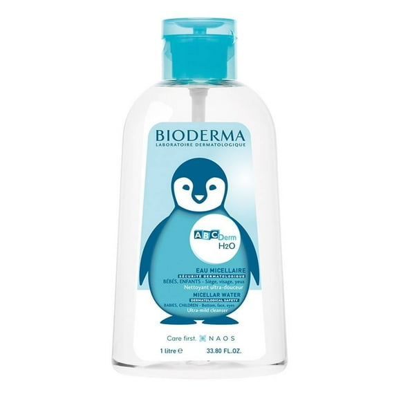 Agua micelar Bioderma ABCDerm H2O limpieza suave para bebés y niños 1 lt