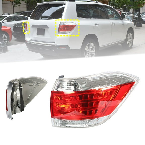 Pair of Rear Tail Light Lamp Housing Assembly Fit for Toyota Highlander 2011-2013