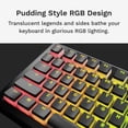 thumbnail image 4 of Glorious Gaming - GPBT Aura RGB Keycaps: Pudding Style Keycaps, Double Shot PBT, Translucent Design, Fits 100%, 75%, 65%, 60% Mechanical Keyboards, Fits ANSI, ISO, Windows & macOS, Black, 4 of 5
