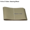 thumbnail image 4 of Funda universal para volante de coche, de piel sintética, color beige, 37-38cm de diámetro, con aguja e hilo, paquete de 3, 4 of 7