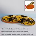 thumbnail image 4 of Honeybee 6PCS Round Microfiber Leather Coasters – Set of 6 Drink Coasters, 11x11 cm/4.3x4.3 in, Absorbent Coaster for Home and Kitchen, 4 of 6
