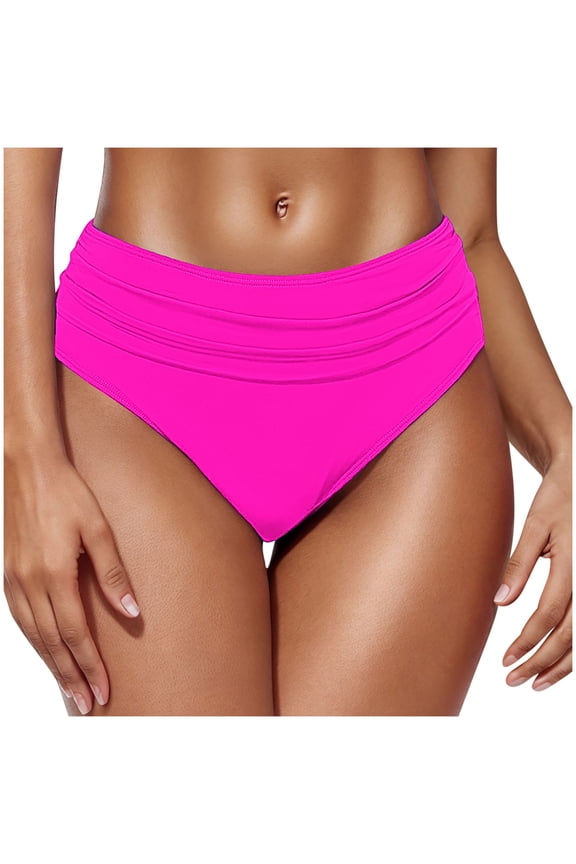 Bikini Bottoms Women's Solid Color Ruched Sexy Low Waist Triangle Swim Brief Lightweight Comfortable Full Coverage Swimsuit Bottom Sexy Quick Dry High Stretch Beach Briefs