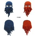 thumbnail image 4 of Barbarian Vagabond Viking Beard Beanie Horn Sombreros Invierno Cálido Cumpleaños Divertido Gag Halloween Gorra Regalos De Navidad, 4 of 4