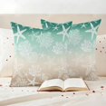 thumbnail image 3 of Green Ombre Coastal Outdoor Waterproof Pillow Covers, Sea Nautical Summer Beach Starfish Coral Decorative Square Throw Pillowcase Sofa Cushion Sham for Patio/Couch/Chair, 16"x16" 2 Pack, 3 of 8