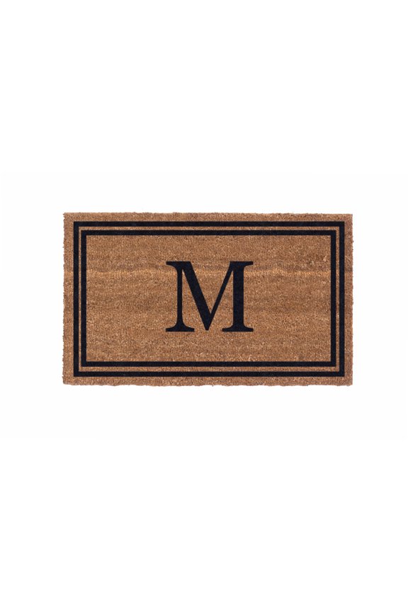 CocoMatsNMore Monogram (J) Vinyl Backed Black Double Border Doormats 38" x 60"