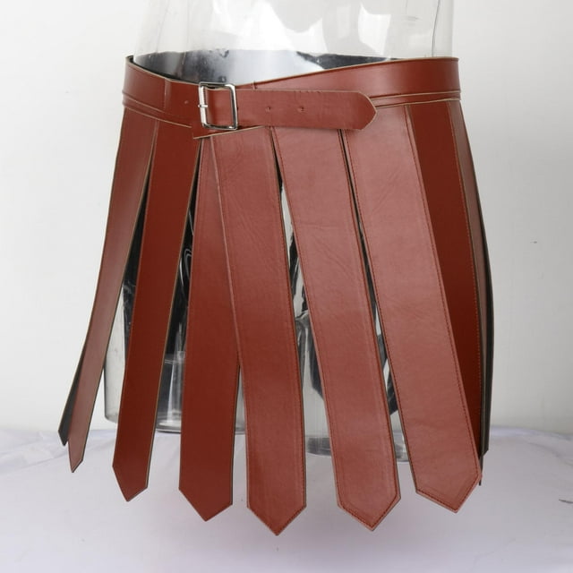 Falda de romano, faldas con cinturón Medieval, decoración Unisex, falda de 38cm de longitud, cuero PU, Carnaval con cinturón, disfraz de marrón Salvador Falda de gladiador romano