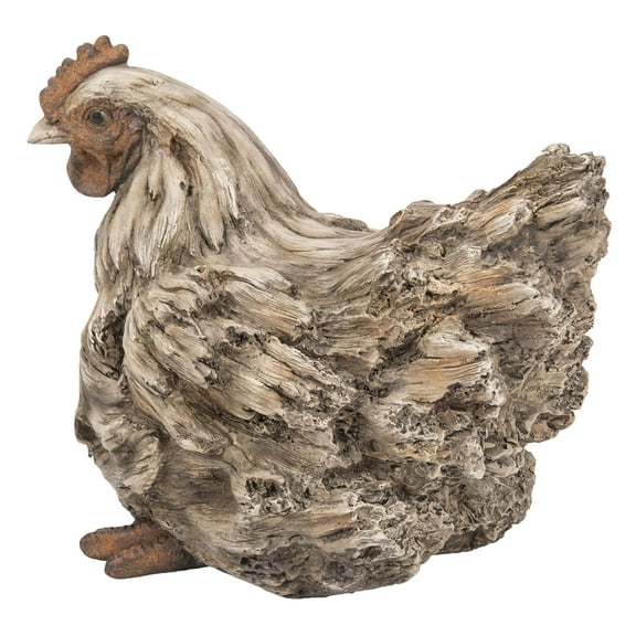 Hi-Line Gift 87650-F Driftwood Squatting Hen Statue